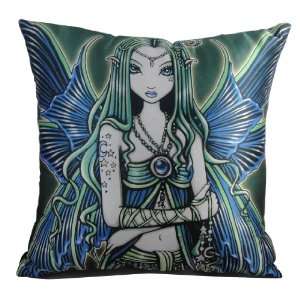  Zoe Fairy Pillow by Myka Jelina 14 1/2 x 14 1/2