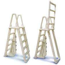   Frame Safety Ladder 7100B Above Ground Pool Ladder with Safety Barrier