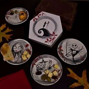 Tim Burtons The Nightmare Before Christmas Appetizer Plates   Set of 