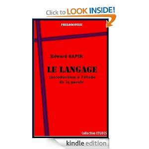 Le langage. Introduction à létude de la parole (French Edition 