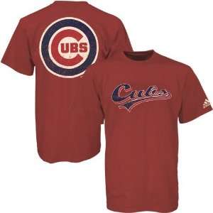  Adidas Chicago Cubs Red Two Way T shirt: Sports & Outdoors
