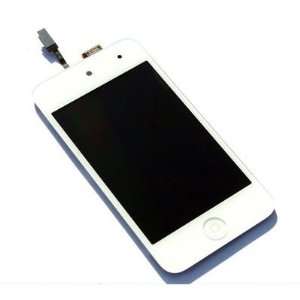   Home Button and White Plastic Round Holder for White Apple iPod Touch