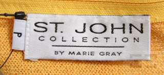 St. John Collection Yellow & Black Trim Two Piece Jacket & Top Set 