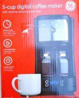 GE 5 Cup Digital Coffee Maker w/ Chlorine Filter model 898677. Store 