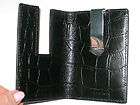   Oroton Black Leather Money Clip Wallet Rainer Crocodile Print RRP$125