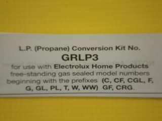 GRLP3 LP Conversion Kit for Ranges ~ Brand New. Ships same business 