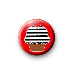  EMO STRIPED BLACK AND WHITE CUPCAKE 1.25 Magnet 