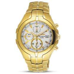 Seiko Mens Goldtone Stainless Steel Excelsior Alarm Chronograph Watch