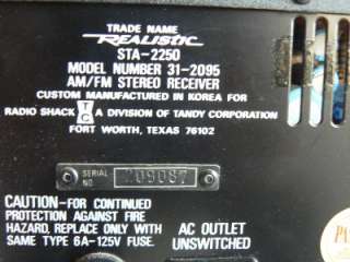 Vintage Receiver Realistic STA 2250 Made in Japan LOW RESERVE  