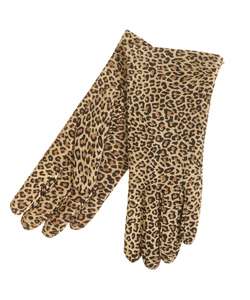 Portolano Womens Italian 2 button Leopard Print Gloves with Cashmere 