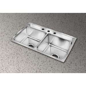 Elkay Lustertone Collection: DLR432210 Top Mount Double Bowl Stainless 