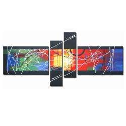 Hand painted Fine Lines Canvas Art  Overstock