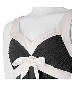 Sangria Silk Black and White Social Dress  