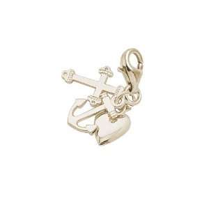   Hope & Charity Charm with Lobster Clasp, Gold Plated Silver Jewelry