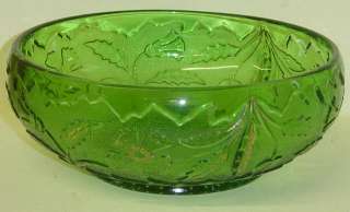 EAPG GREEN GOLD DELAWARE LARGE BOWL US GLASS 1899  