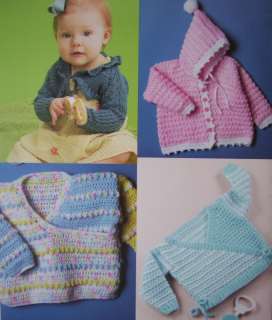 ADORABLE BABY SWEATERS, 4 Knit and Crochet Patterns NEW  