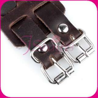 Mens Jewelry Wrist Band Bracelet Double Strap Belt Wrap  