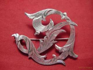 Silmex Hand Engraved Scroll Motif Sterling Pin   Mexico  