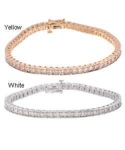 14k Gold 3ct Diamond Tennis Bracelet (J, I1)  Overstock