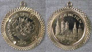 1972 Real Gold Coin Olypische Spiece Munchen in Pendant  