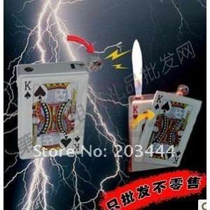   poker card shape electric shock lighter gift 12pcs/lot Toys & Games