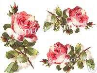 TOO GORGEOUS! shabby * PETAL PINK ROSES DECALS * chic!  