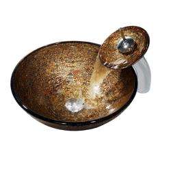 Vigo Textured Copper Vessel Sink and Waterfall Faucet  Overstock