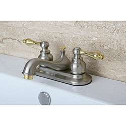   Satin Nickel and Polished Brass Bathroom Faucet  Overstock