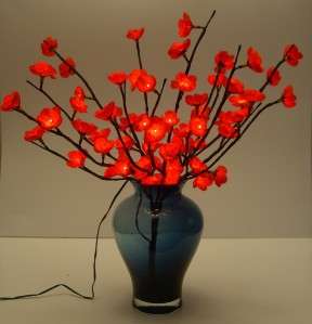 Light Up Plum Blossom Bushes in Your Choice of 4 Colors, Plug in 