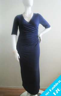   Size 1X 2X 3X Pretty 3/4 Sleeves Maxi Knit Casual Dress Purple  