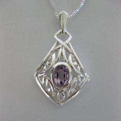 Sterling Silver Amethyst Celtic Knot Necklace (Thailand)   