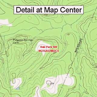   Topographic Quadrangle Map   Oak Park SW, Georgia (Folded/Waterproof
