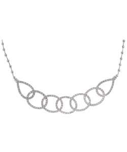 Sterling Silver CZ Intertwined Circle Necklace  