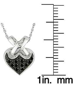 14k Gold Black Diamond Heart Pendant Necklace  