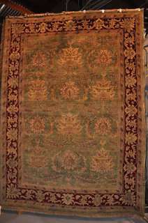 9x12 RUG KASHAN ANTIQUE TEA WASHED RARE GREEN RED MUTED  