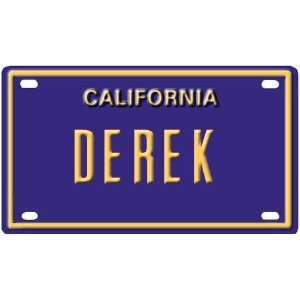    Derek Mini Personalized California License Plate 