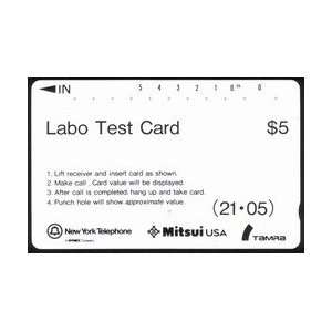   Phone Card $5. Labo Test Card (New York Telephone, Mitsui USA, Tamra