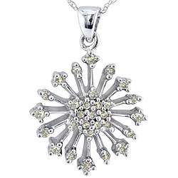 14k Gold 1/4ct TDW Diamond Snowflake Necklace (K L,I2 I3)   