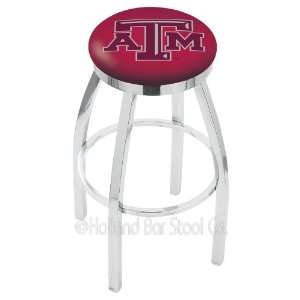  Texas A&M 30 inch Chrome Swivel Bar Stool with Accent Ring 