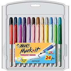 Bic Mark it Color Fine Point Permanent Markers (Package of 24 