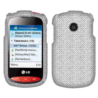 For Tracfone LG 800G Cookie Style Silver Crystal Bling Stone Hard 