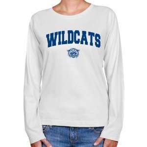 NCAA Villanova Wildcats Ladies White Logo Arch Long Sleeve Classic Fit 