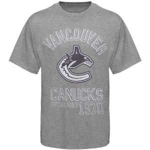   Vancouver Canucks Ash Baseline Distressed T shirt