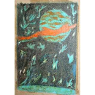 European Art, Vintage Abstract Expressionist Oil Painting  