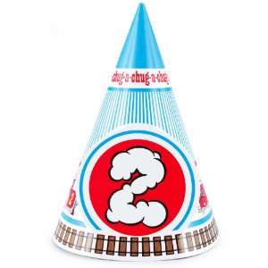   Two Two Train 2nd Birthday Cone Hats (8) Party Supplies: Toys & Games