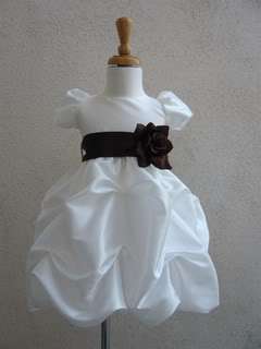 2012 P01 BABY WHITE FLOWER GIRL DRESS S M L XL  