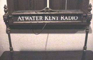 Absolutely SCARCE ATWATER KENT RADIO Advertising Carved Glass Lamp 