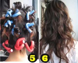   diy bendy hair styling roller foam curler stick spiral curls tool