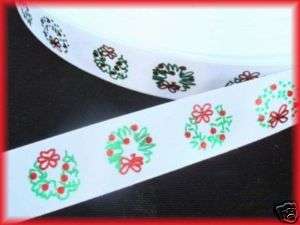 CHRISTMAS WREATH RED HOLIDAY FOIL RIBBON 2YD/$1  