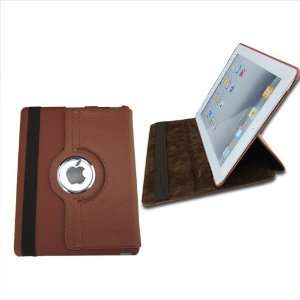  (HK) Brown 360 Degree Rotatable Smart Leather Stand 